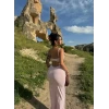 Pudra Biyeli Sırt Dekolte Elbise