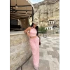 Pudra Gipeli Şifon Astarlı İkili Takım