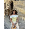 Sarı Yaka Fırfırlı Fitilli Crop