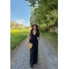 Siyah Aerobin Etek Yelek İkili Takım