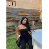 Siyah Asimetrik Sandy Üçlü Takım