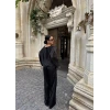 Siyah Basic Saten İkili Takım