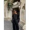 Siyah Basic Saten İkili Takım