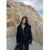 Siyah Çift Fermuarlı Triko Takım