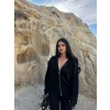 Siyah Çift Fermuarlı Triko Takım