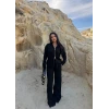 Siyah Çift Fermuarlı Triko Takım