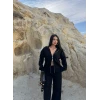 Siyah Çift Fermuarlı Triko Takım