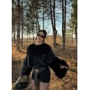 Siyah Crop Kürk