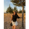 Siyah Dantel Crop