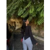 Siyah Degaje Yaka Polyamid Bluz