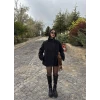 Siyah Dik Yaka Trençkot