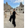 Siyah Elbise Hırka Triko İkili Takım
