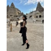 Siyah Elbise Hırka Triko İkili Takım