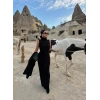 Siyah Elbise Hırka Triko İkili Takım