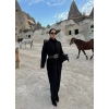Siyah Elbise Hırka Triko İkili Takım