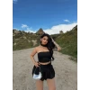Siyah Etekli Üçlü Takım