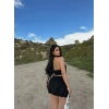 Siyah Etekli Üçlü Takım