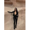 Siyah Fermuarlı Sandy Tulum