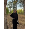 Siyah Fitilli Triko Yarasa İkili Takım