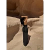 Siyah Göbeği Halkalı Maxi Elbise