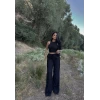Siyah Halter Fitilli İkili Takım