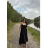 Siyah İçi Astarlı Pamuklu Viskon Elbise