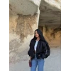 Siyah İçi Dolumlu Bomber Mont