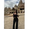 Siyah Jakar Çizgili İkili Takım