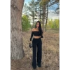 Siyah Kalın Fitilli Kaşkorse Pantolon