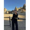 Siyah Kapşonlu Ters Dikiş İkili Takım