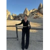 Siyah Kapşonlu Ters Dikiş İkili Takım