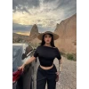 Siyah Kayık Yaka Sandy Bluz