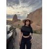 Siyah Kayık Yaka Sandy Bluz