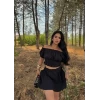 Siyah Madonna Etekli İkili Takım