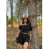 Siyah Madonna Etekli İkili Takım