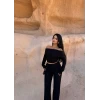 Siyah Madonna Yaka Bubble Takım