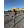 Siyah Ön Büzgülü Çiçekli İkili Takım