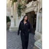 Siyah Oversize Kalıp Stone İkili Takım
