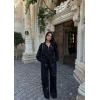 Siyah Oversize Kalıp Stone İkili Takım