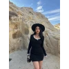 Siyah Serena Triko Elbise