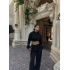 Siyah Simli Ottoman İkili Takım