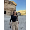 Siyah Tek Omuz Tokalı Bluz