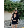 Siyah Tül Detaylı Etekli Takım