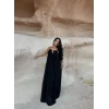 Siyah Yaka Aksesuarlı Arya Elbise