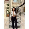 Siyah Yüksek Bel Atlas Pantolon