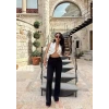 Siyah Yüksek Bel Atlas Pantolon