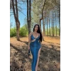 Tek Yırtmaçlı Sırt Çapraz Elbise