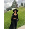 Siyah Triko Burgu Üçlü Takım