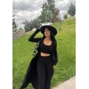 Siyah Triko Burgu Üçlü Takım
