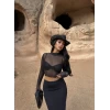 Tül Crop Etek İkili Takım